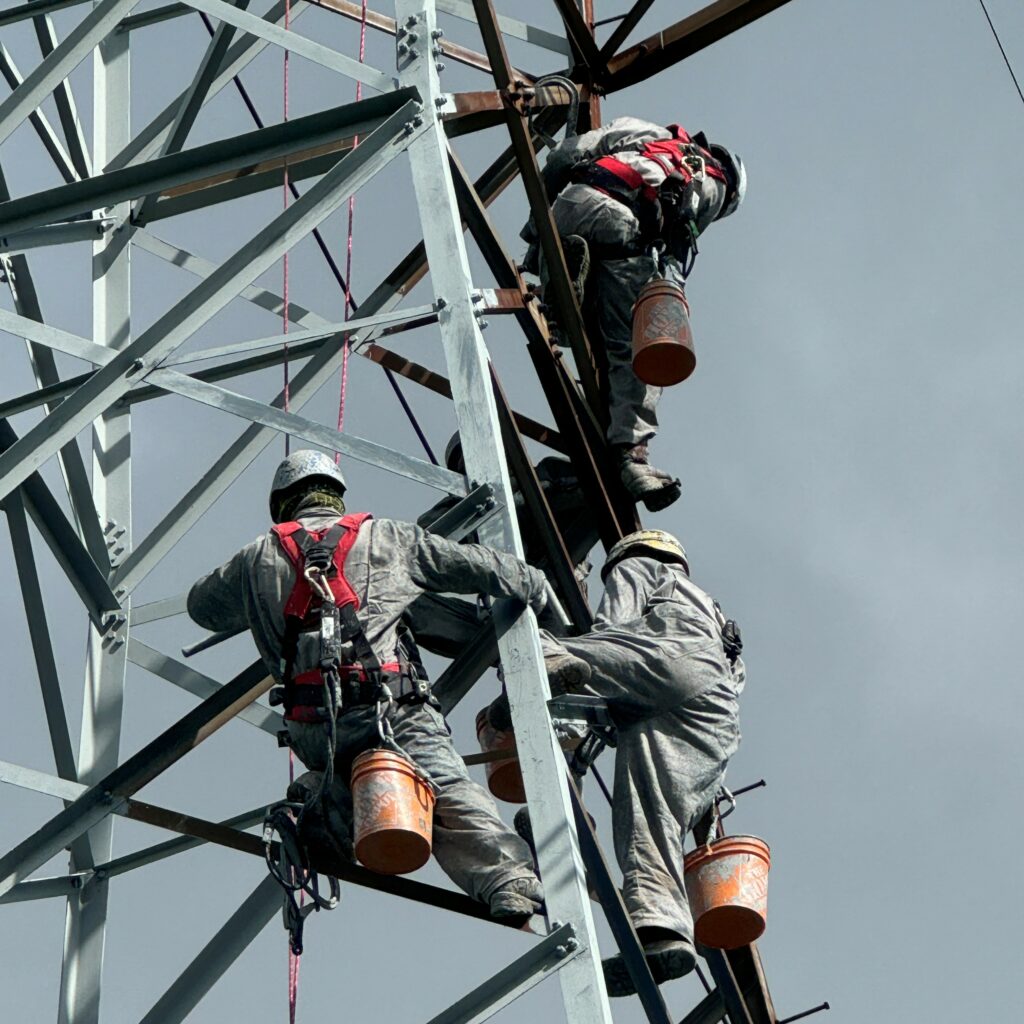 GALVAGRID room temperature regalvanisation of a high voltage pylon by SANERGRID
