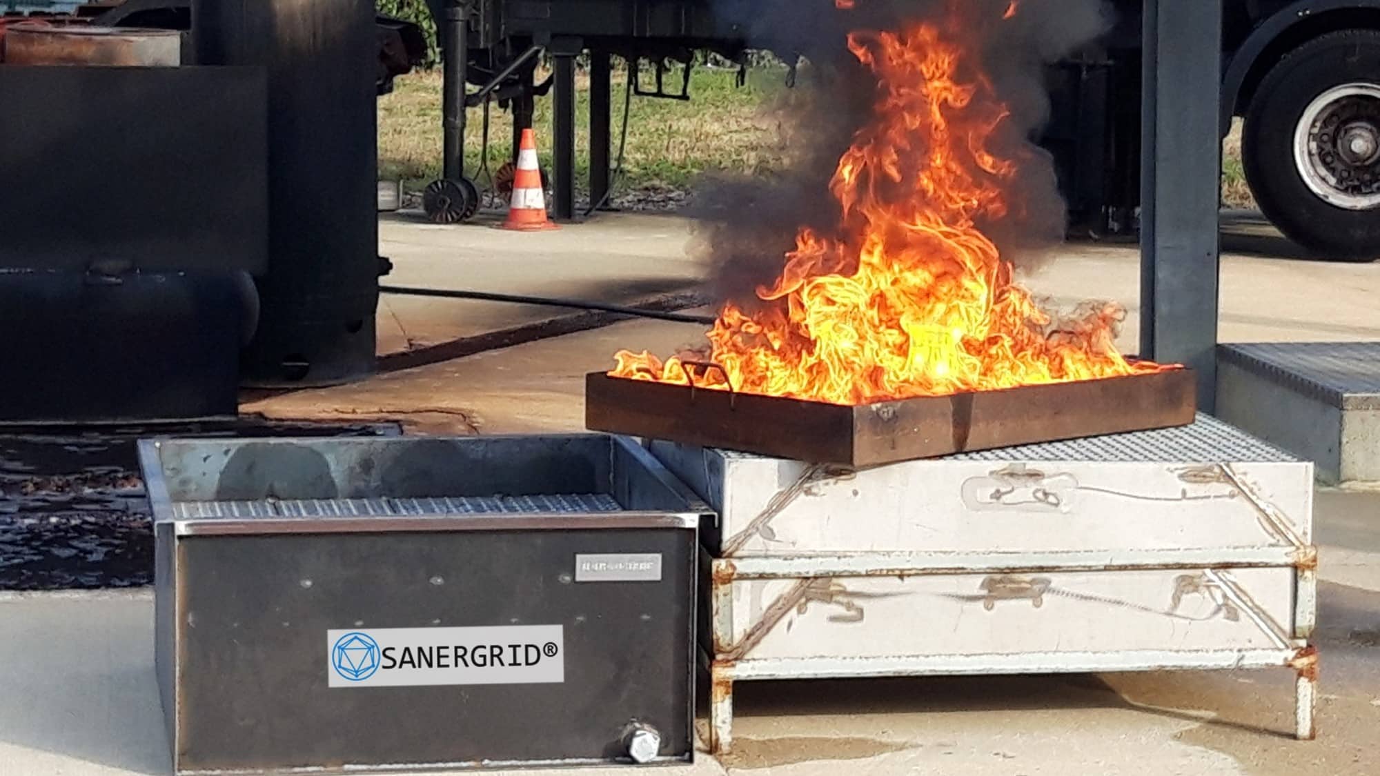 EDF – IFOPSE les Avenières: a day of technical fire demonstration with SANERGRID