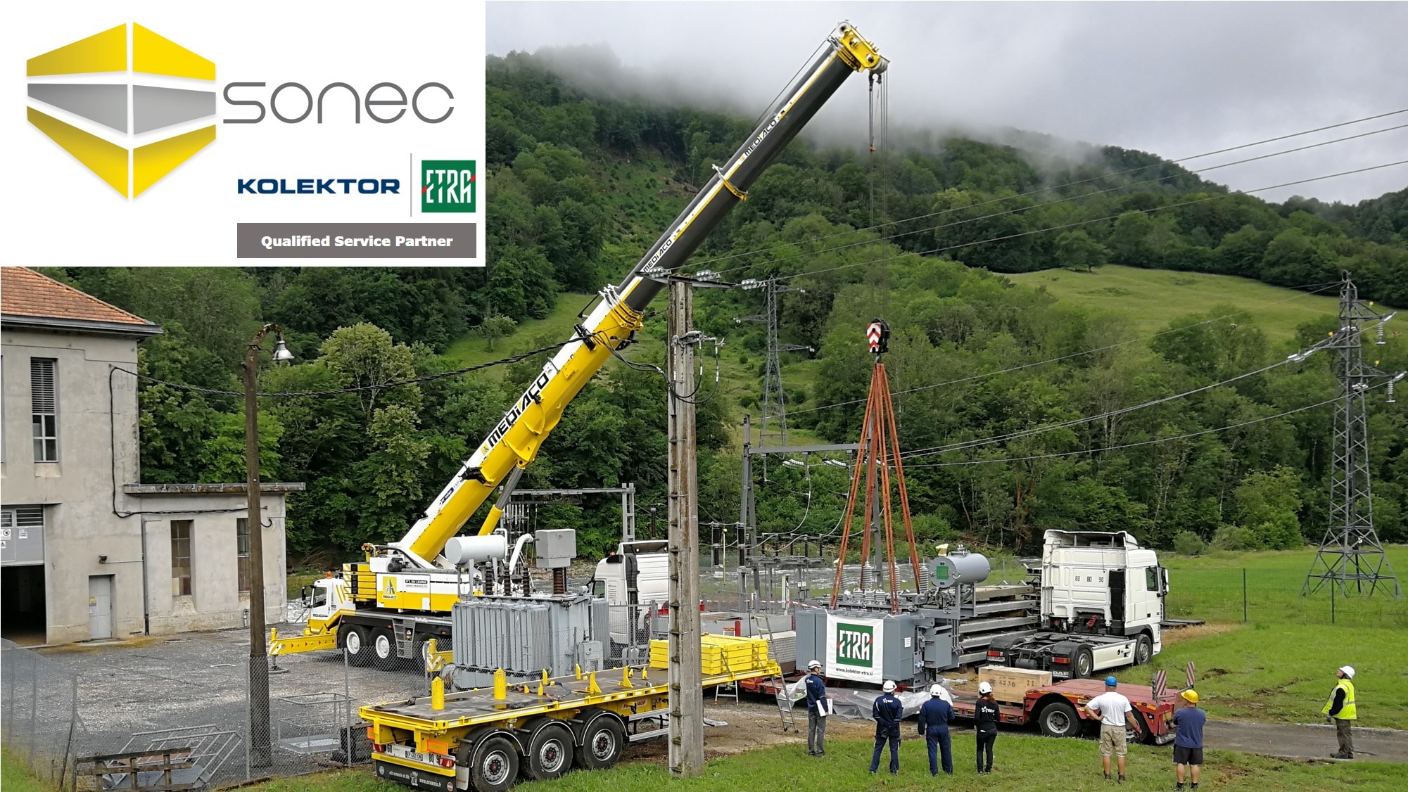 SONEC® es la primera empresa en Europa con la etiqueta KESA para la supervisión del montaje de transformadores eléctricos Kolektor ETRA.