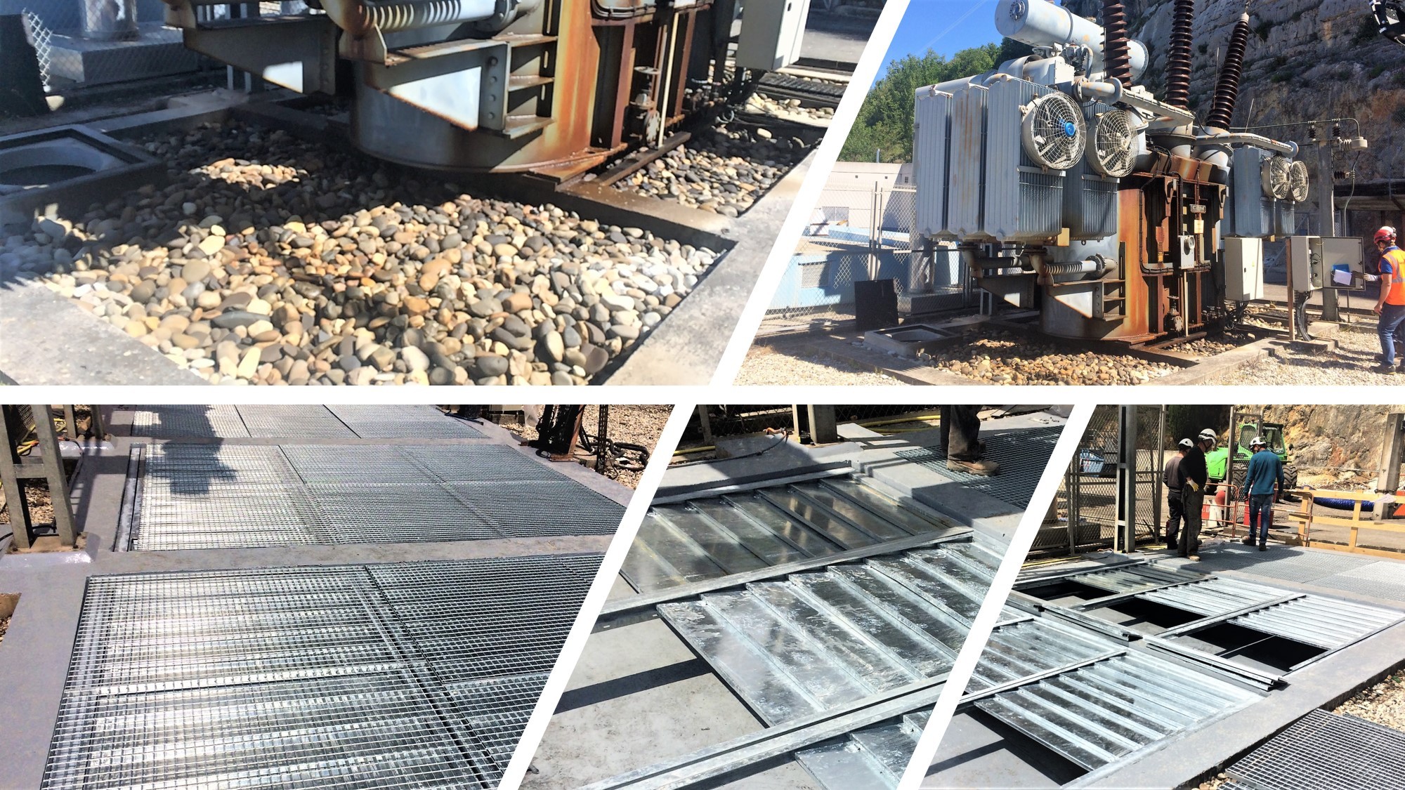 EDF transformer pit refurbishment with SANERGRID EXTICOV range: fireproof covers for oil transformer pits