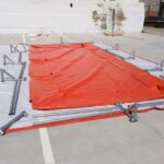 Installation of TRFLEX REFOR temporary spill containment tank, double tubular steel structure