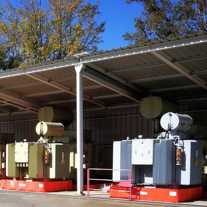 Fosse de rétention pour stockage temporaire TRFLEX ECO pour transformateurs électriques à hydrocarbures