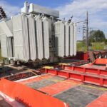 Long-term storage of power transformers in reinforced PVC tarpaulin with double internal polyester screening TRFLEX ECO +.