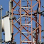 Rusted telecom tower before Galvagrid PYLON coating