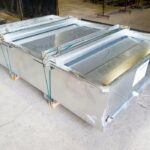 ERT R SANERGRID hot-dip galvanised steel bund, roll-on option, width-adjustable beams