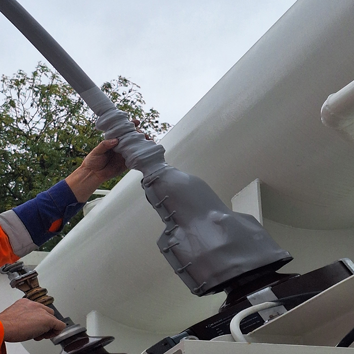 Self-fusing silicone insulating tape for avifauna protection on HV/MV power lines.