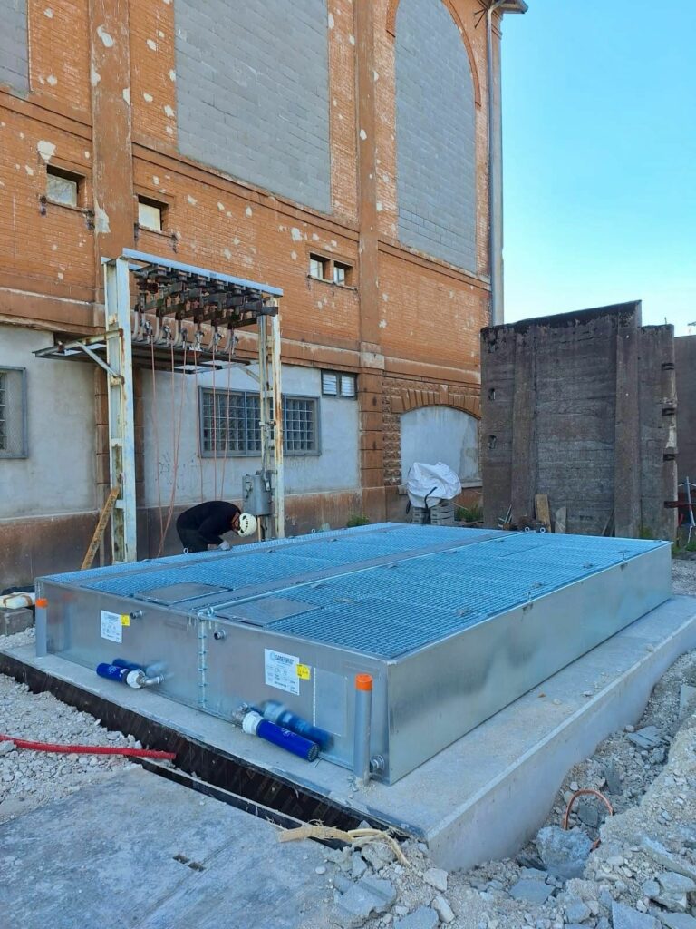 Chantier rapide et sécurisé installation du système de rétention ERT MODULO de SANERGRID par SONEC