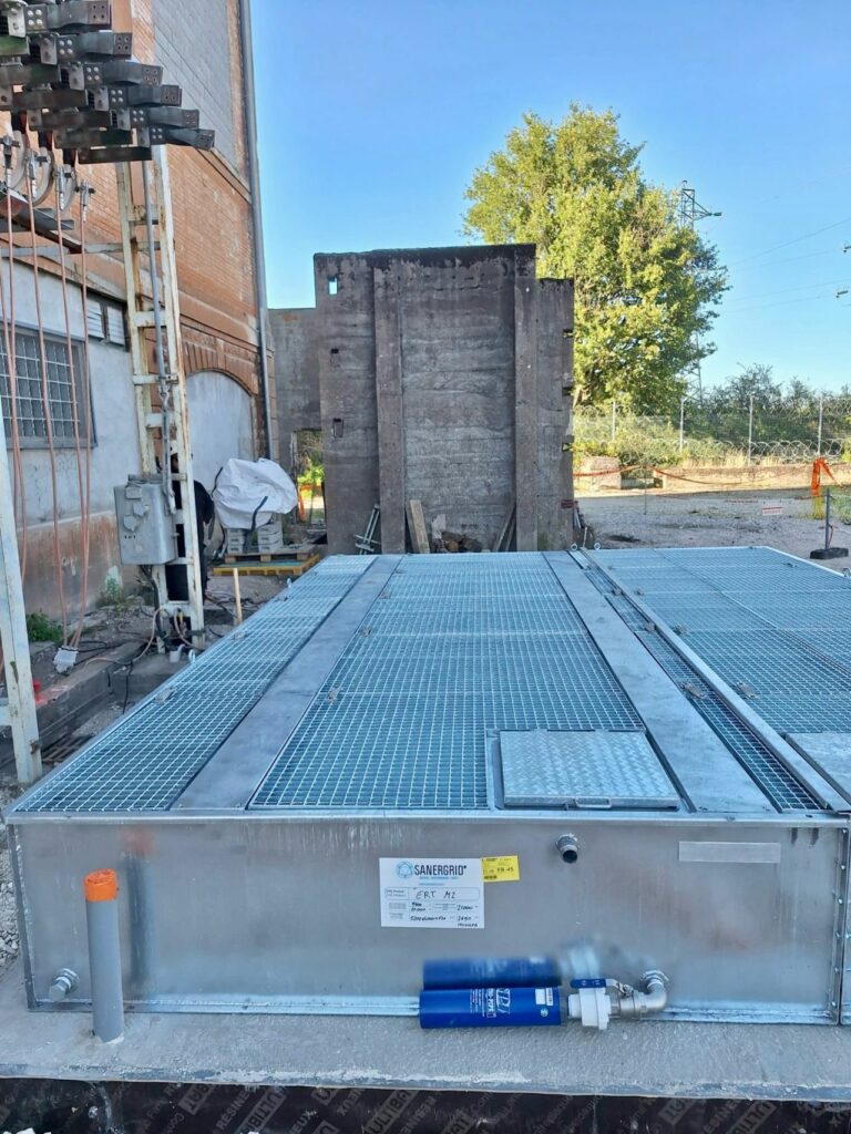 Système complet Sanergrid ERT Modulo avec couverture coupe-feu trappe et filtration des eaux de pluie SPI