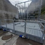 Modular containment tank equipped with a PETRO-PIT 401® rainwater filtration system for an electrical substation