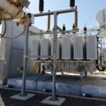 Power transformer on MODULO modular containment basins for passive and permanent drainage of hydrocarbons using the PETRO-PIT 401® filtration KIT